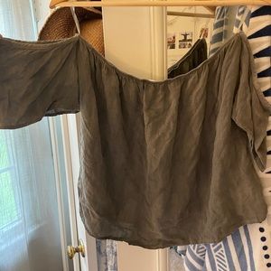 Grey Off-the-shoulder Top